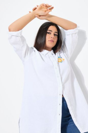Moda za polnejše Bluza na kopčanje dužeg A kroja plus velikost, xxl, Ulla Popken in Johann Popken (JP1880)