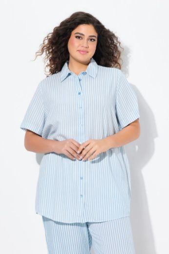 Moda za polnejše Košulja kratkih rukava na pruge plus velikost, xxl, Ulla Popken in Johann Popken (JP1880)