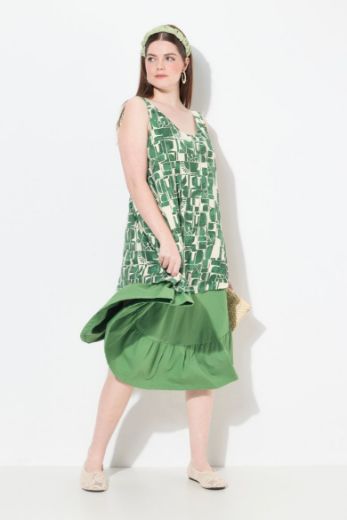 Moda za polnejše Haljina midi bez rukava A kroja plus velikost, xxl, Ulla Popken in Johann Popken (JP1880)