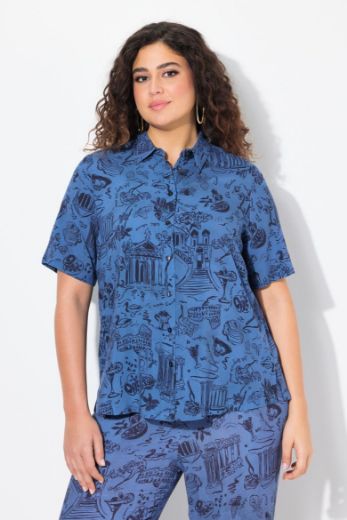 Moda za polnejše Bluza na kopčanje kratkih rukava plus velikost, xxl, Ulla Popken in Johann Popken (JP1880)