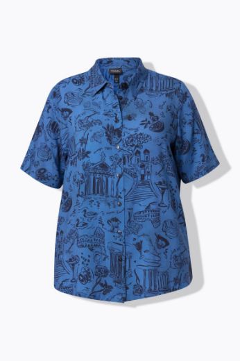 Moda za polnejše Bluza na kopčanje kratkih rukava plus velikost, xxl, Ulla Popken in Johann Popken (JP1880)