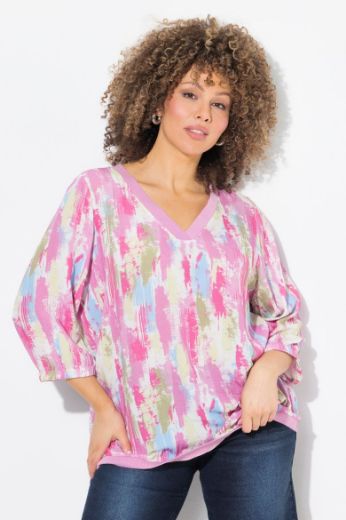 Moda za polnejše Bluza 3/4 rukava V ovratnika plus velikost, xxl, Ulla Popken in Johann Popken (JP1880)