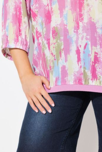 Moda za polnejše Bluza 3/4 rukava V ovratnika plus velikost, xxl, Ulla Popken in Johann Popken (JP1880)
