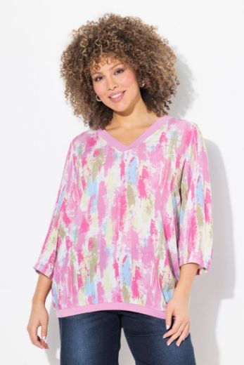 Moda za polnejše Bluza 3/4 rukava V ovratnika plus velikost, xxl, Ulla Popken in Johann Popken (JP1880)