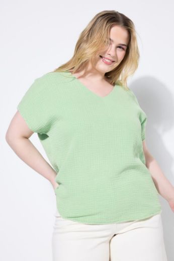 Moda za polnejše Bluza kratkih rukava V izreza plus velikost, xxl, Ulla Popken in Johann Popken (JP1880)