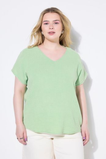Moda za polnejše Bluza kratkih rukava V izreza plus velikost, xxl, Ulla Popken in Johann Popken (JP1880)
