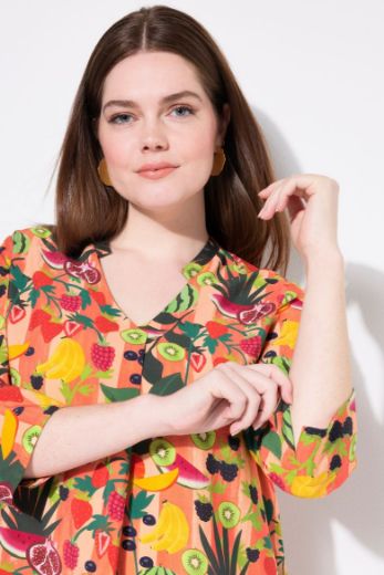 Moda za polnejše Bluza 3/4 rukava V ovratnika plus velikost, xxl, Ulla Popken in Johann Popken (JP1880)