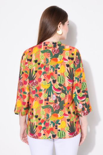 Moda za polnejše Bluza 3/4 rukava V ovratnika plus velikost, xxl, Ulla Popken in Johann Popken (JP1880)