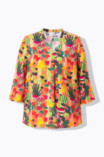 Moda za polnejše Bluza 3/4 rukava V ovratnika plus velikost, xxl, Ulla Popken in Johann Popken (JP1880)