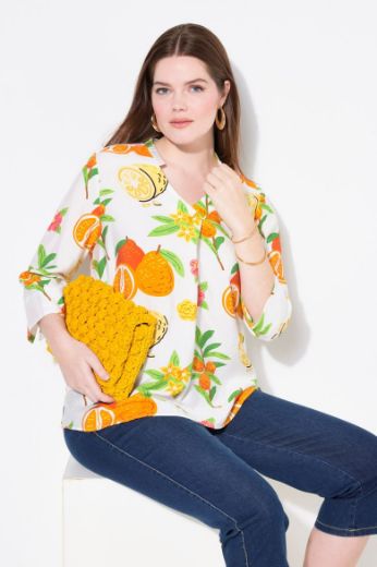 Moda za polnejše Bluza 3/4 rukava V ovratnika plus velikost, xxl, Ulla Popken in Johann Popken (JP1880)