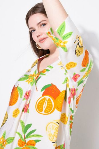 Moda za polnejše Bluza 3/4 rukava V ovratnika plus velikost, xxl, Ulla Popken in Johann Popken (JP1880)