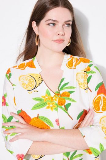 Moda za polnejše Bluza 3/4 rukava V ovratnika plus velikost, xxl, Ulla Popken in Johann Popken (JP1880)
