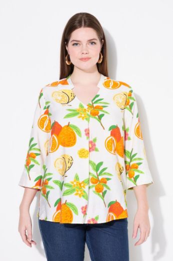 Moda za polnejše Bluza 3/4 rukava V ovratnika plus velikost, xxl, Ulla Popken in Johann Popken (JP1880)