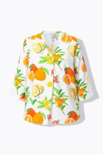 Moda za polnejše Bluza 3/4 rukava V ovratnika plus velikost, xxl, Ulla Popken in Johann Popken (JP1880)