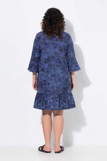 Moda za polnejše Haljina midi 3/4 rukava A kroja plus velikost, xxl, Ulla Popken in Johann Popken (JP1880)