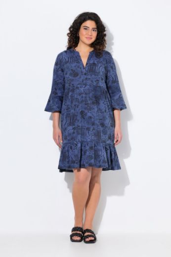 Moda za polnejše Haljina midi 3/4 rukava A kroja plus velikost, xxl, Ulla Popken in Johann Popken (JP1880)