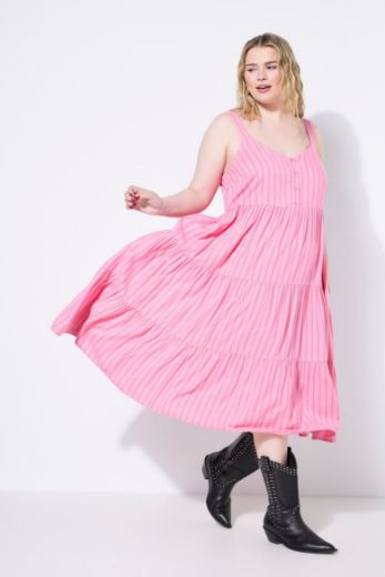 Moda za polnejše Haljina midi na volane V ovratnika plus velikost, xxl, Ulla Popken in Johann Popken (JP1880)