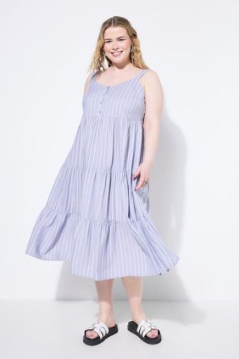 Moda za polnejše Haljina midi na volane V ovratnika plus velikost, xxl, Ulla Popken in Johann Popken (JP1880)