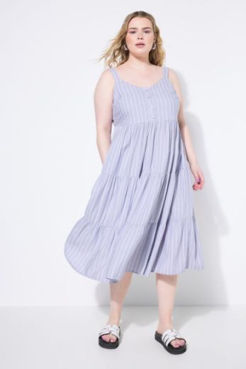 Moda za polnejše Haljina midi na volane V ovratnika plus velikost, xxl, Ulla Popken in Johann Popken (JP1880)