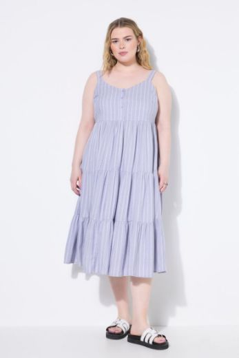 Moda za polnejše Haljina midi na volane V ovratnika plus velikost, xxl, Ulla Popken in Johann Popken (JP1880)