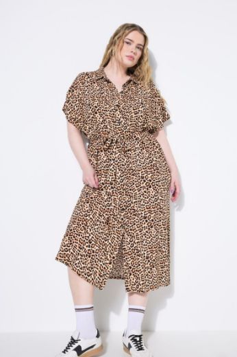 Moda za polnejše Haljina midi s leopard uzorkom plus velikost, xxl, Ulla Popken in Johann Popken (JP1880)
