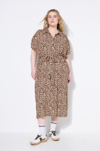 Moda za polnejše Haljina midi s leopard uzorkom plus velikost, xxl, Ulla Popken in Johann Popken (JP1880)