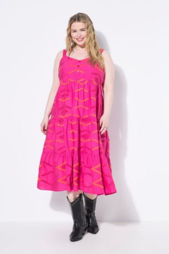 Moda za polnejše Haljina midi A kroja na volane plus velikost, xxl, Ulla Popken in Johann Popken (JP1880)