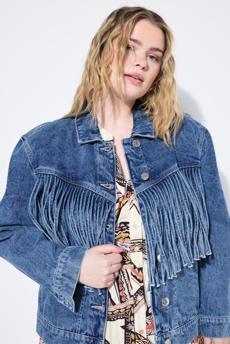 Moda za polnejše Jakna od trapera s resama plus velikost, xxl, Ulla Popken in Johann Popken (JP1880)