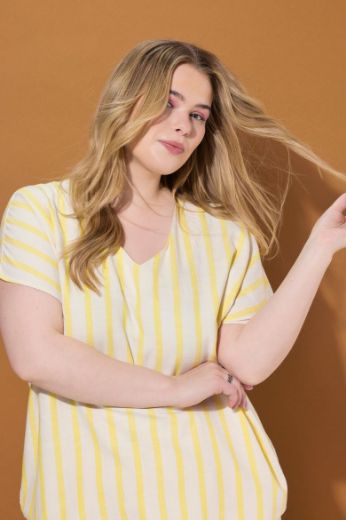 Moda za polnejše Bluza kratkih rukava V ovratnika plus velikost, xxl, Ulla Popken in Johann Popken (JP1880)