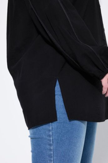 Moda za polnejše Bluza A kroja s pletenim detaljima plus velikost, xxl, Ulla Popken in Johann Popken (JP1880)