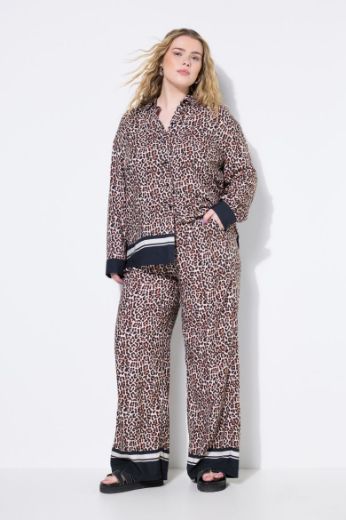 Moda za polnejše Hlače širokih nogavica s leopard uzorkom plus velikost, xxl, Ulla Popken in Johann Popken (JP1880)
