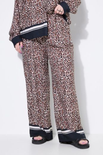 Moda za polnejše Hlače širokih nogavica s leopard uzorkom plus velikost, xxl, Ulla Popken in Johann Popken (JP1880)