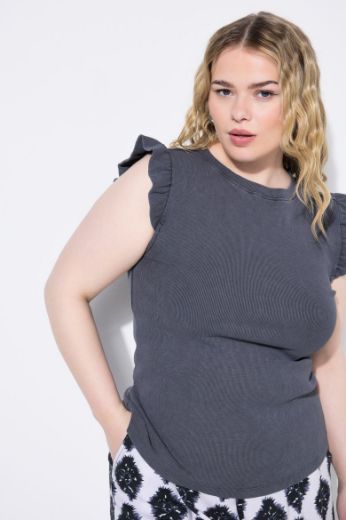 Moda za polnejše Majica s ukrasnim rukavima na volane plus velikost, xxl, Ulla Popken in Johann Popken (JP1880)