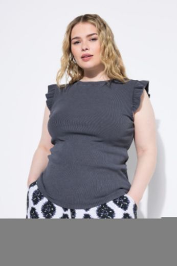 Moda za polnejše Majica s ukrasnim rukavima na volane plus velikost, xxl, Ulla Popken in Johann Popken (JP1880)