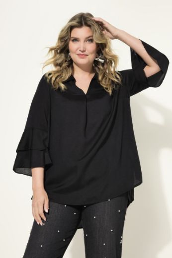Moda za polnejše Bluza 3/4 rukavi, A-kroja, saten plus velikost, xxl, Ulla Popken in Johann Popken (JP1880)