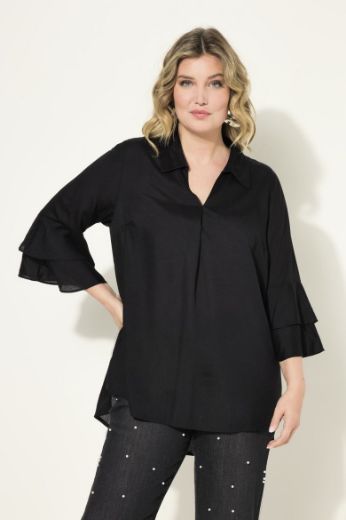 Moda za polnejše Bluza 3/4 rukavi, A-kroja, saten plus velikost, xxl, Ulla Popken in Johann Popken (JP1880)
