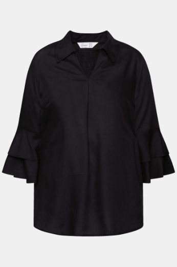 Moda za polnejše Bluza 3/4 rukavi, A-kroja, saten plus velikost, xxl, Ulla Popken in Johann Popken (JP1880)