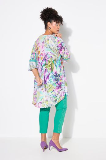 Moda za polnejše Tunika A-kroja, print perja plus velikost, xxl, Ulla Popken in Johann Popken (JP1880)