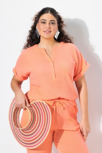 Moda za polnejše Bluza kratkih rukava V izreza plus velikost, xxl, Ulla Popken in Johann Popken (JP1880)
