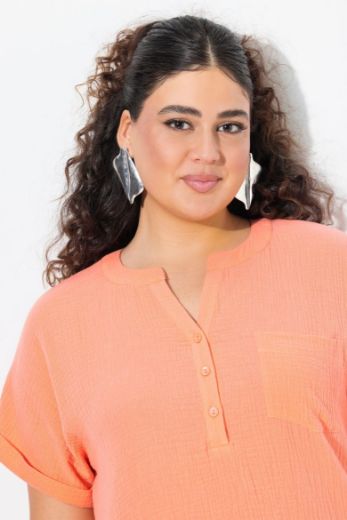 Moda za polnejše Bluza kratkih rukava V izreza plus velikost, xxl, Ulla Popken in Johann Popken (JP1880)