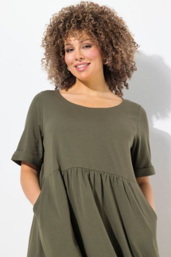 Moda za polnejše Haljina midi kratkih rukava okruglog izreza plus velikost, xxl, Ulla Popken in Johann Popken (JP1880)