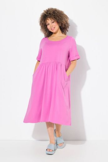 Moda za polnejše Haljina midi kratkih rukava okruglog izreza plus velikost, xxl, Ulla Popken in Johann Popken (JP1880)