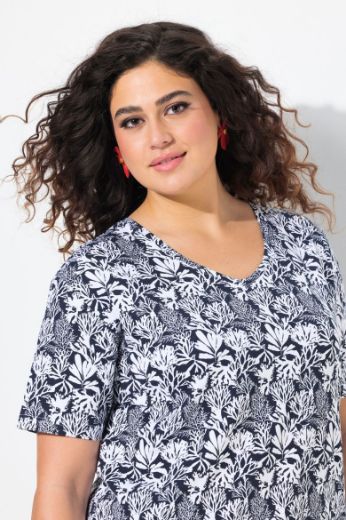 Moda za polnejše Majica kratkih rukava V izreza s motivom koralja plus velikost, xxl, Ulla Popken in Johann Popken (JP1880)