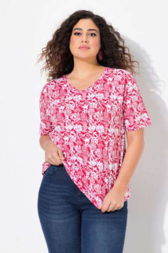 Moda za polnejše Majica kratkih rukava V izreza s motivom koralja plus velikost, xxl, Ulla Popken in Johann Popken (JP1880)