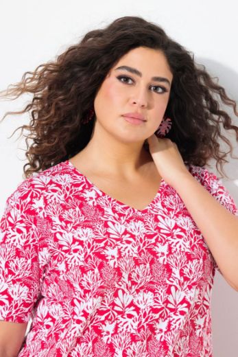 Moda za polnejše Majica kratkih rukava V izreza s motivom koralja plus velikost, xxl, Ulla Popken in Johann Popken (JP1880)