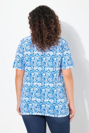 Moda za polnejše Majica kratkih rukava V izreza s motivom koralja plus velikost, xxl, Ulla Popken in Johann Popken (JP1880)