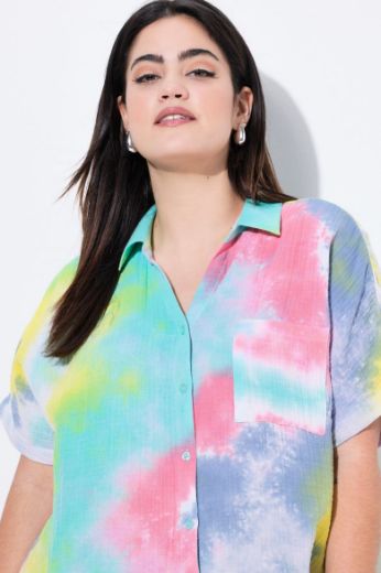 Moda za polnejše Bluza kratkih rukava od muslina plus velikost, xxl, Ulla Popken in Johann Popken (JP1880)