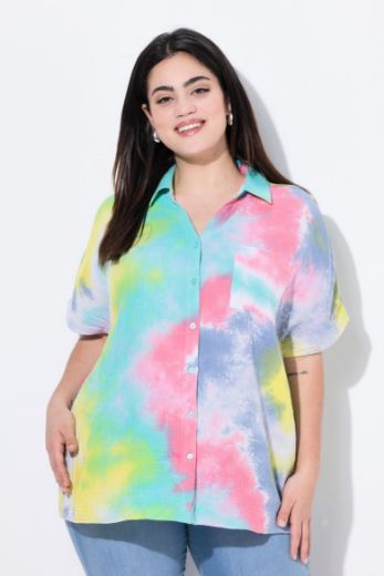 Moda za polnejše Bluza kratkih rukava od muslina plus velikost, xxl, Ulla Popken in Johann Popken (JP1880)