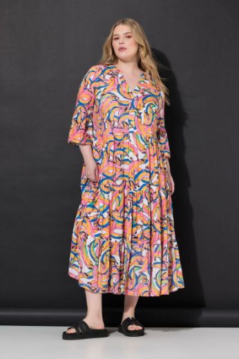 Moda za polnejše Haljina maxi na volane plus velikost, xxl, Ulla Popken in Johann Popken (JP1880)