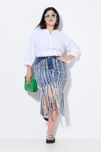 Moda za polnejše Suknja od trapera užeg kroja plus velikost, xxl, Ulla Popken in Johann Popken (JP1880)